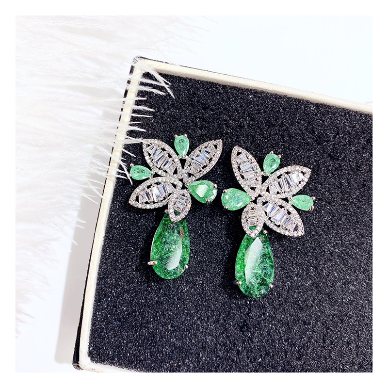 Cracked Cubic Zirconia Earrings 7065